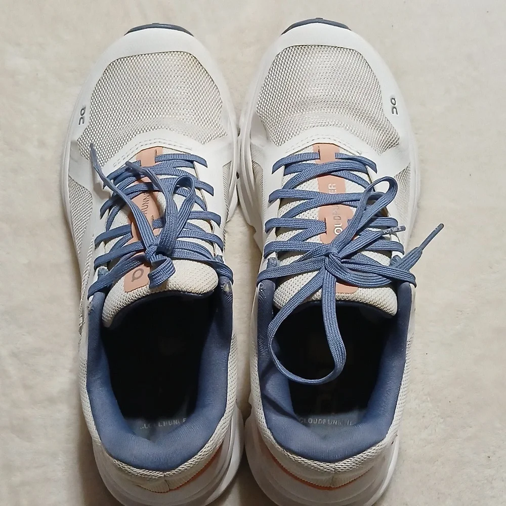 On Cloudrunner Undyed White/Flame Running Training Shoes Size 8.5 Womans - Picture 8 of 9
